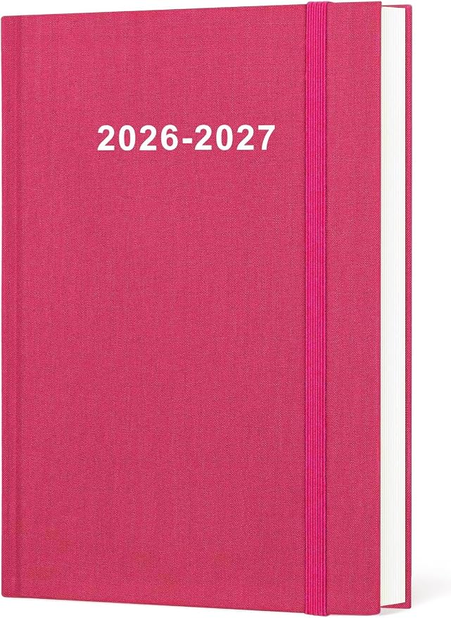 2026-2027 Planner - Weekly & Monthly Planner from July 2026 to June 2027, 5.8'' × 8.3'' Agenda 2026-2027 with Inner Pocket, Elastic Band, Hard Cover, Perfect Daily Organizer, Pink