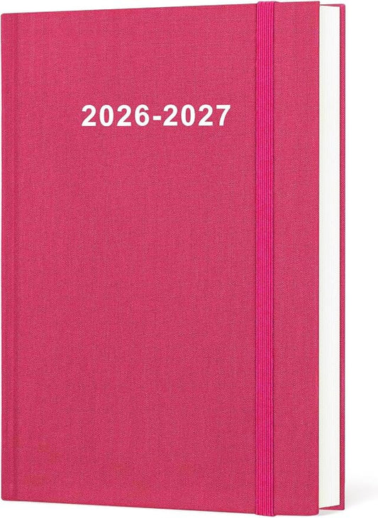 2026-2027 Planner - Weekly & Monthly Planner from July 2026 to June 2027, 5.8'' × 8.3'' Agenda 2026-2027 with Inner Pocket, Elastic Band, Hard Cover, Perfect Daily Organizer, Pink