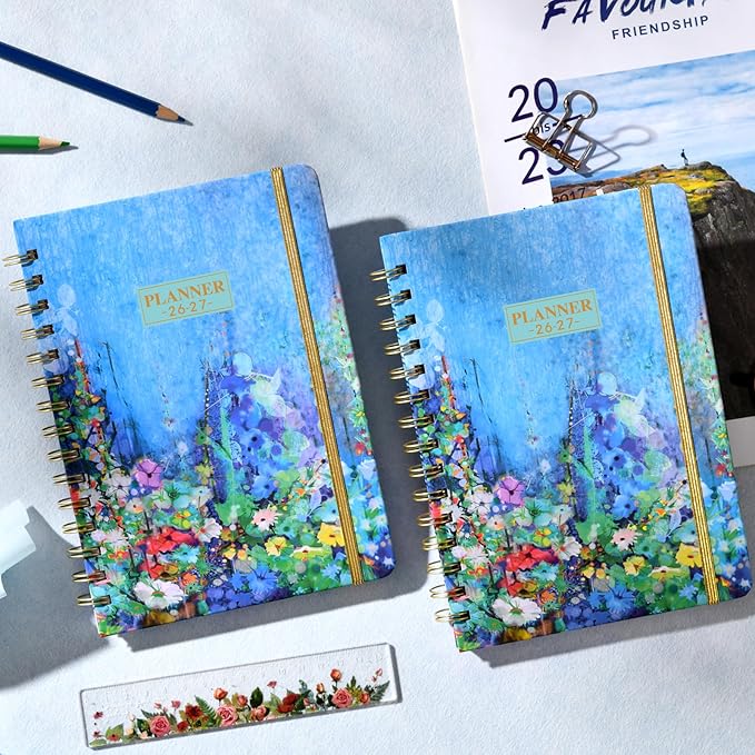 2026-2027 Planner - Weekly and Monthly Academic Planner 2026-2027, JUL. 2026 - JUN. 2027, 6.4" x 8.5", 26-27 Academic Planners with Monthly Tabs, Sturdy Cover, Premium Paper, Back Pocket, Strong Twin-wire Binding