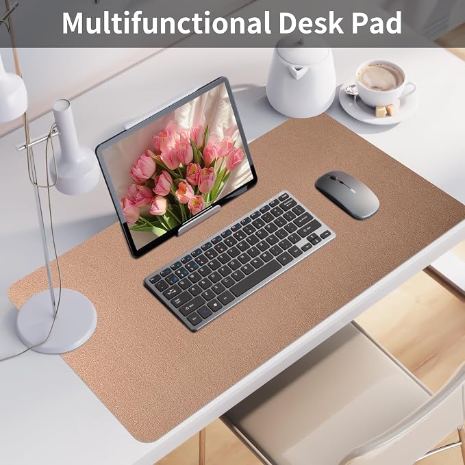 Bloss Gold Desk Mat 31.5x15.7 Inches, Desk Matt for Desktop, Waterproof Large Desk Pad, Computer Mat for Office/Home/Decor/Christmas Desk Mat