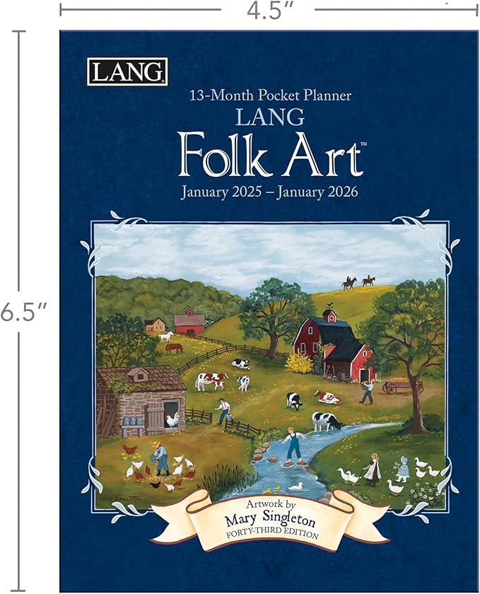 Lang, LANG Folk Art 2025 Monthly Pocket Planner by Mary Singleton