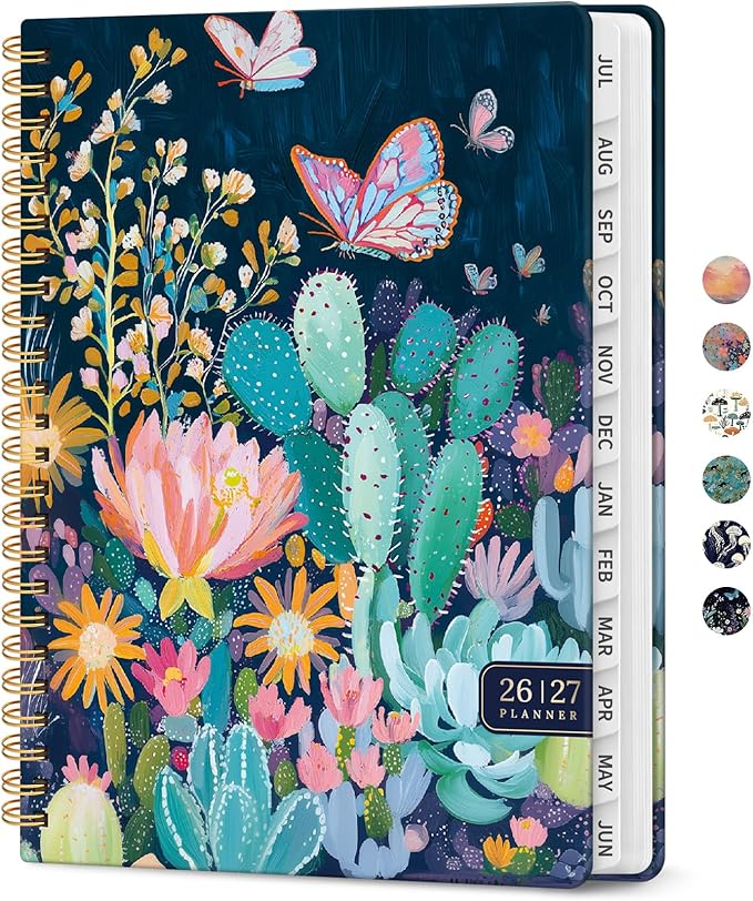 Planner 2026-2027, Academic Year Weekly and Monthly Calender Planner, from Jul 2026 - Jun 2027, Spiral Bound School Planning Book, Perfect for Teacher, Student, Women & Men, A5 (6.3" x 8.5"), Desert Whimsy