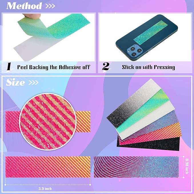 Gersoniel 36 Pcs Anxiety Sensory Stickers Strips Adhesive Textured Mental Health Calm Stickers Mindfulness Fidget Decals Stress Anxiety Relief Items for Therapy Office Desk(Gradient Style)