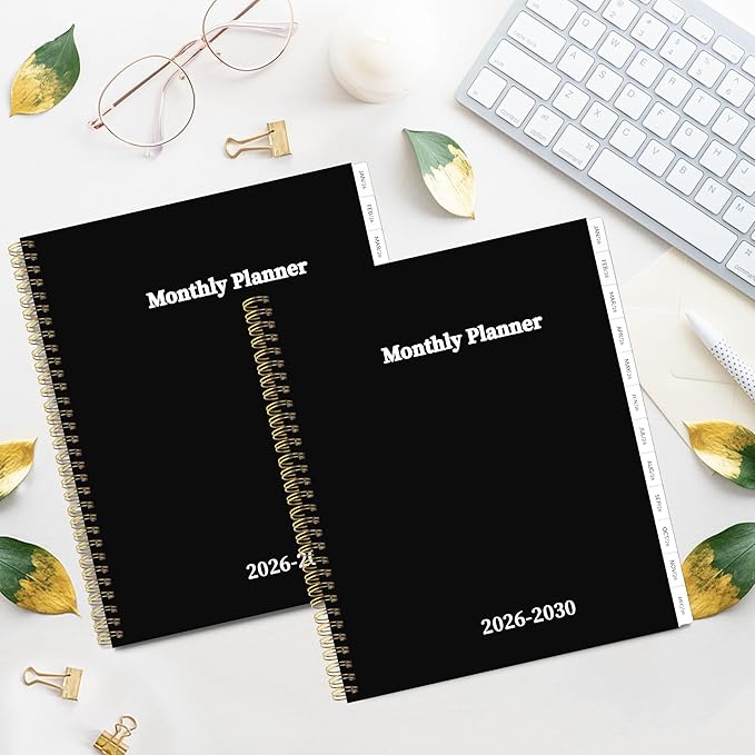 2026-2030 Monthly Planner 5 Year Monthly Planner/Calendar 2026-2030, Jan 2026 – Dec 2030, 9" x 11", Tabs, Double-Side Pocket, Holidays, Thick Paper
