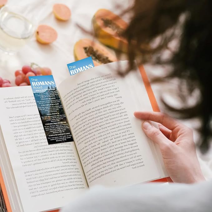 100 Pcs Romans Road to Salvation Bookmarks, Christian Bible Verse Book Markers Page Clips, Inspirational Bookish Gifts for Women Students Book Lovers