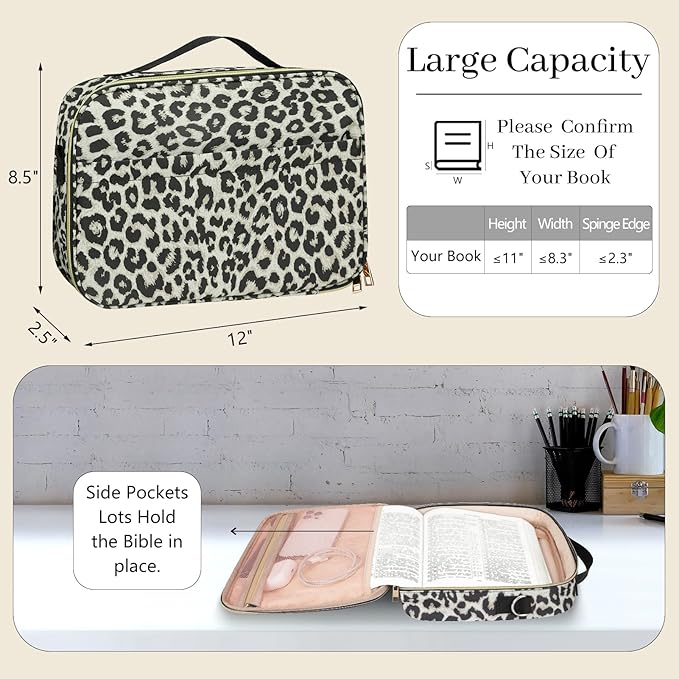 Dofilachy Bible Covers for Women - Stylish Bible Case with Durable Handle - Bible Carrying Case for Girls, Boys & Kids with Metal Zipper