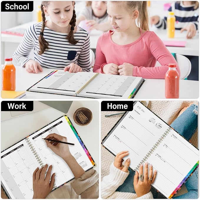Academic Planner 2026–2027, A4 Hardcover Weekly Monthly Planner, Large 8.5" x 11" School Year Planner July 2026 to July 2027, with Bookmark, Pocket Folder and Sticky Notes, ‎Grounded Magic