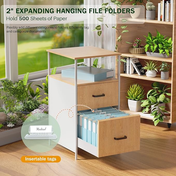 Hanging File Folders Letter Size, 12 Pack Blue Hanging File Folders, 2 Inch Expandable Hanging Folders Letter Size for Filing Cabinet/Drawer/Desk Organizer, 15 X Adjustable Tabs,Baby Blue