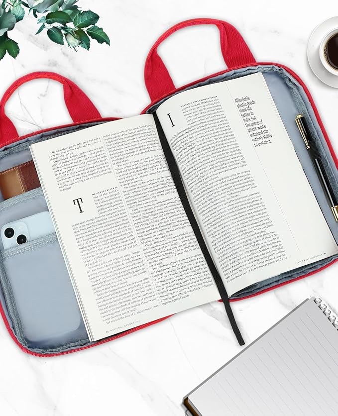 Bible Cover for Boys, Kids Bible Case Carrying Book Case Church Bag Bible Protective with Zippered Pocket, Spider Red