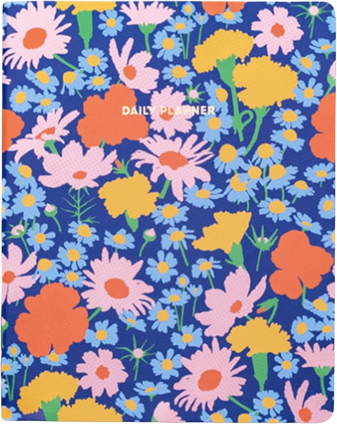 ban.do Undated Daily To Do Planner, Personal Organizer Schedule Planner with Grocery List and Schedule, Blue Floral