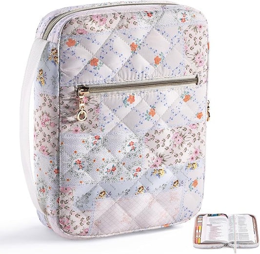 Bible Cover for Women - Soft Bible Case - Carrying Book Case for Bible Accessories - Bible Holder Case for Women - Girls Bible Bag - Bible Carrier - Bible Sleeve - Church Bag