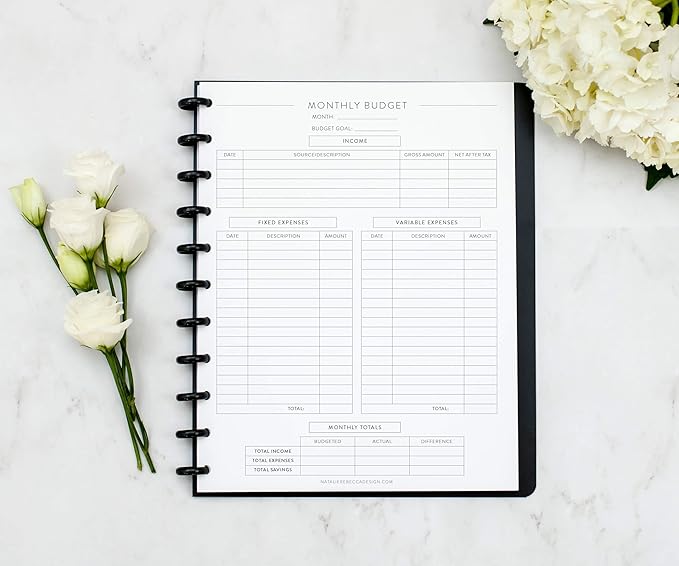 BetterNote Finance Plan Refill for Discbound Notebooks, Bill, Account, Expense, Budget, Fits Levenger Circa, The Happy Planner, Arc Systems, TUL, Talia, 1 Year Supply (11-Disc, 8.5"x11")