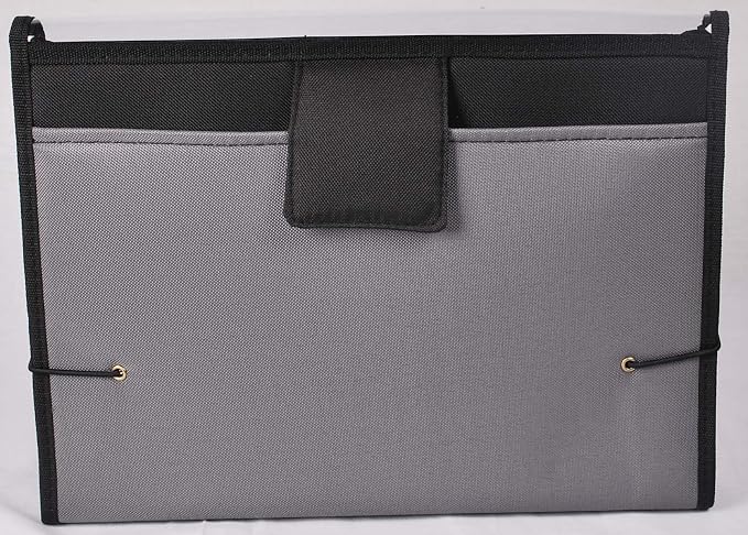 Filexec Soft Touch Padded Canvas Window Expanding File, 13 Pockets, Black (46227-8), Letter, 1 Pack