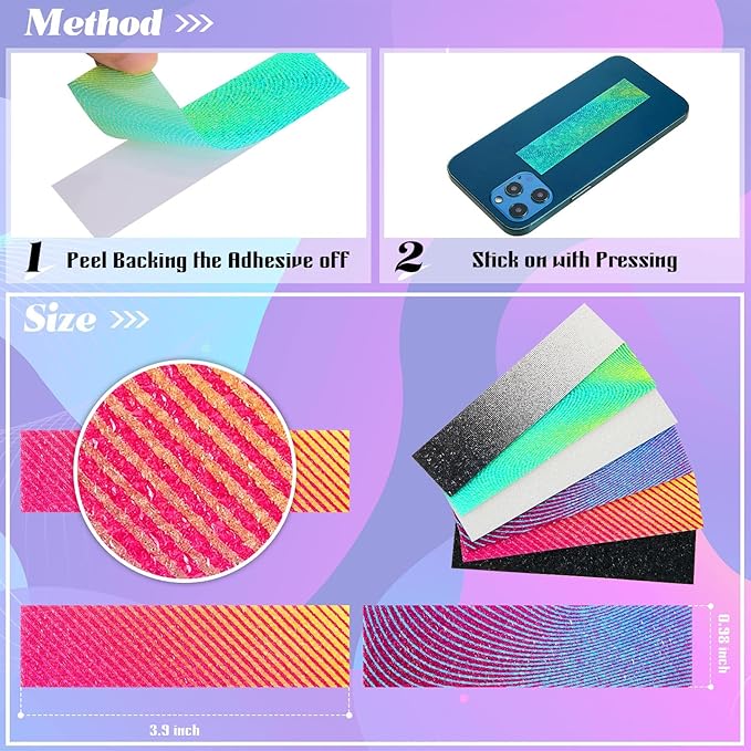 Gersoniel 72 Pcs Anxiety Sensory Stickers Calm Stickers Adhesive Textured Mental Health Strips Mindfulness Fidget Decals Stress Anxiety Relief Items for Desk Therapy Office Counselor(Gradient)
