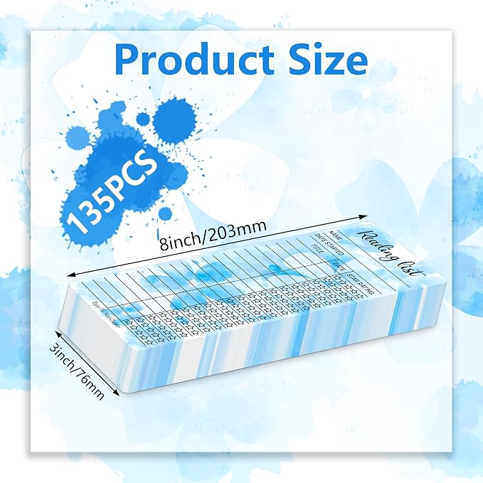 80pcs Bookmark Reading List Library Card Book Tracker Notecards for Student Lover Prize Teacher School Bookworm Accessories Blue