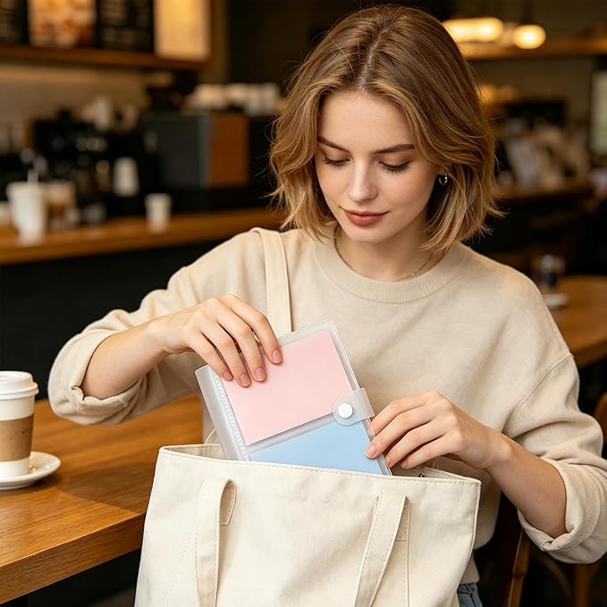 3x5 Index Card Holder, Holds 200 Pieces Cards, Clear Card Binder, Flashcard Organizers and Notecard Holder, Organizer Book Binder for Note, Study and Recipe (3x5)
