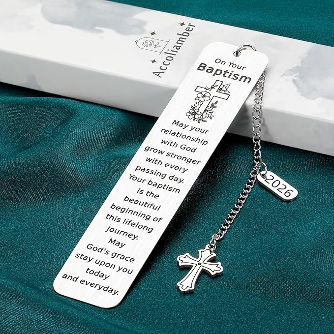 Baptism Gifts for Girl Boys Catholic Christening Gifts First Communion Gifts for Girl Boy Confirmation Gifts for Teens Baptism Bookmark Christian Easter Gift for Kids Women Men Easter Basket Stuffers
