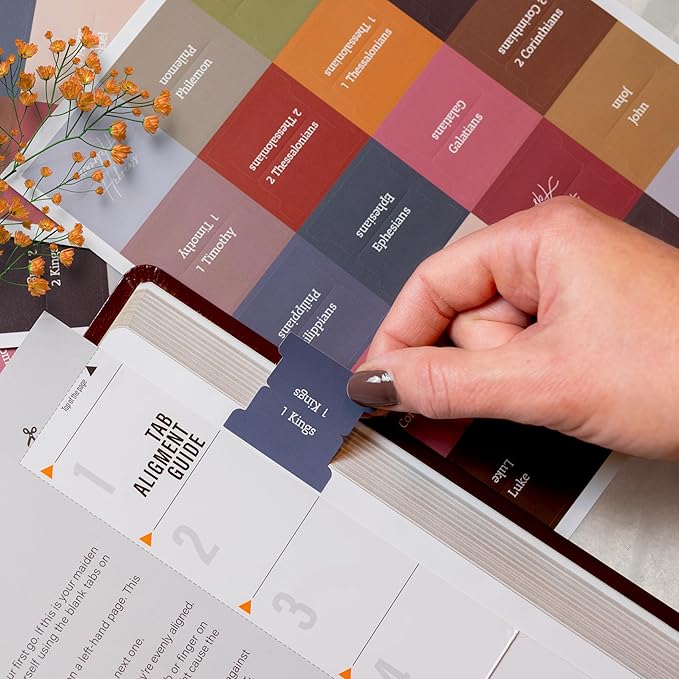 Brown Bible Book Tabs – 100 Soft-Touch, Laminated Bible Tabs for Holy Bible – Durable Tabs for Bible – Protestant & Catholic Bible Tabs Large Print – Bible Tabs for Women & Mens Bible