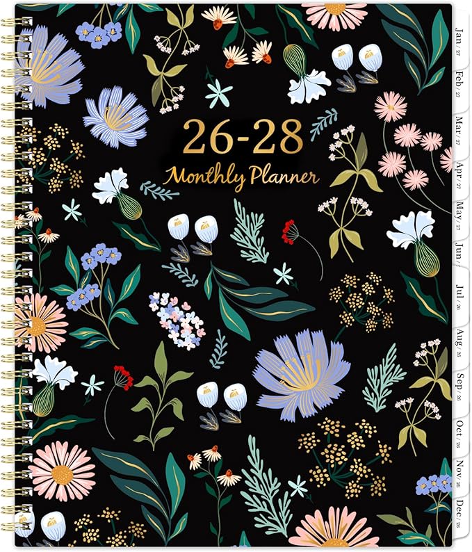 Monthly Planner 2026-2028 - 2 Year Planner 2026-2028, July 2026 - June 2028, 2 Years Monthly Planner, 9" x 11", Monthly Calendar Planners with Inner Pocket, Twin-wire Binding, Tabs