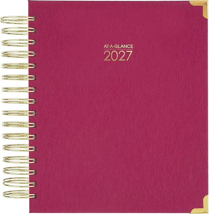 AT-A-GLANCE 2027 Planner, Daily & Monthly, 7" x 8.75", Hardcover, Harmony, Berry (6099-806-59-27)