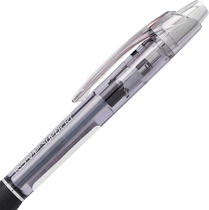 Pentel RSVP Super RT Ballpoint Pen, (0.7mm) Fine Line, Black Ink, Box of 12 (BX477-A)