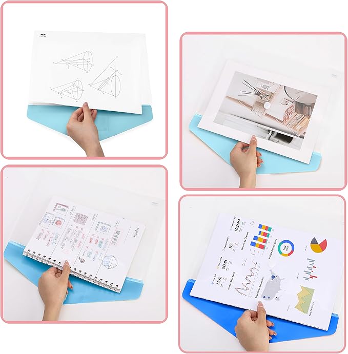 Mr. Pen- Clear Plastic Envelopes File Folders, 10 Pack, A4, Letter Size, Colorful Flaps, Clear Folders for Documents Plastic Poly Envelopes with Label for School, Home, Work, Office, Organizer