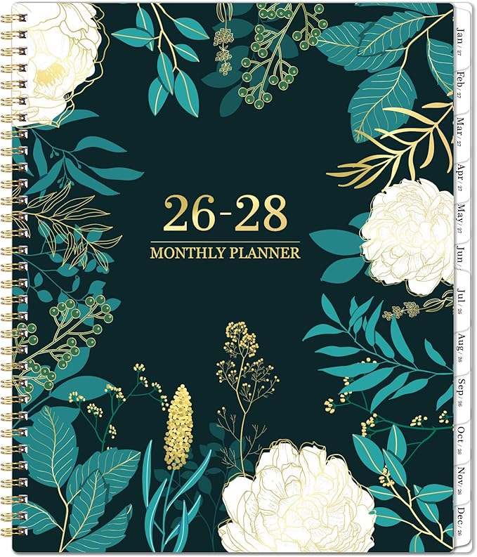 2026-2028 Monthly Planner - 2 Year Monthly Planner/Calendar 2026-2028, July 2026 - June 2028, 11" x 9", 24 Months, Tabs, Back Pocket, Holidays, Twin-Wire Binding, Note Pages
