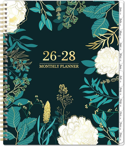 2026-2028 Monthly Planner - 2 Year Monthly Planner/Calendar 2026-2028, July 2026 - June 2028, 11" x 9", 24 Months, Tabs, Back Pocket, Holidays, Twin-Wire Binding, Note Pages