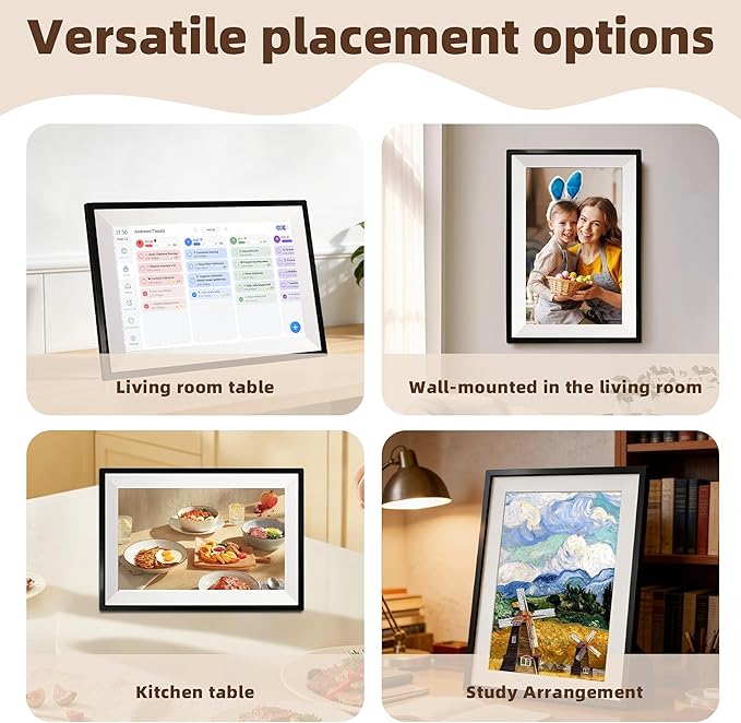15.6" Digital Calendar Frame – Interactive Touchscreen Eletronic Calendars, Smart Family Planner for Schedule, Photo Display, Meals, Chore Chart & Tasks, Wall & Desk Mountable