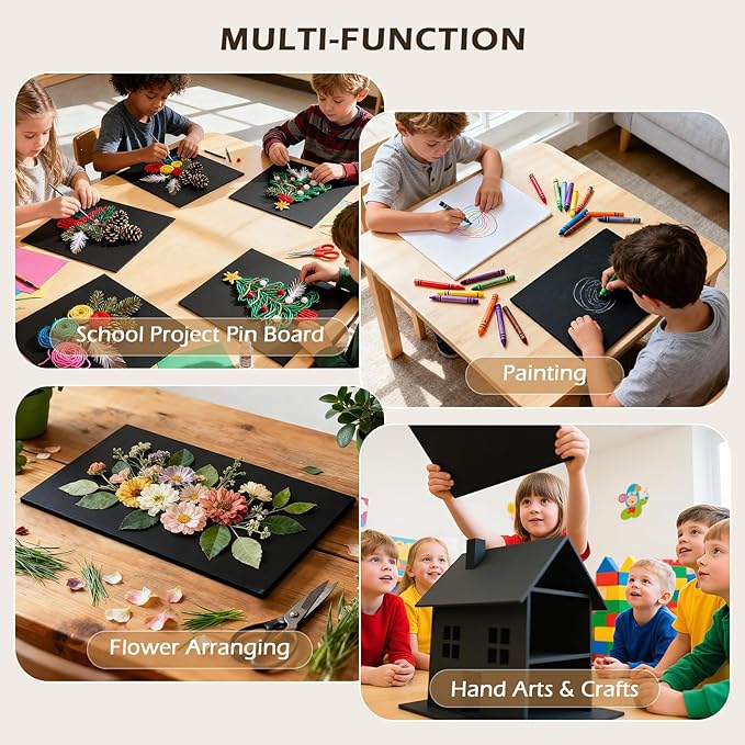 Golden State Art, Pack of 10, 3/16" Thick, 12x16 Black Foam Boards (12x16, Black)