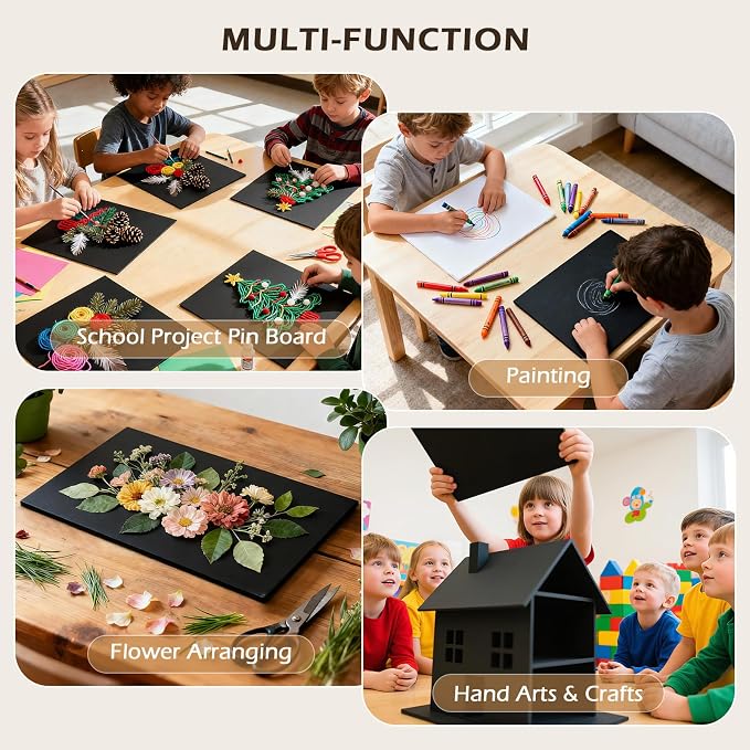 Golden State Art, Pack of 10, 3/16" Thick, 5x7 Black Foam Boards (5x7, Black)