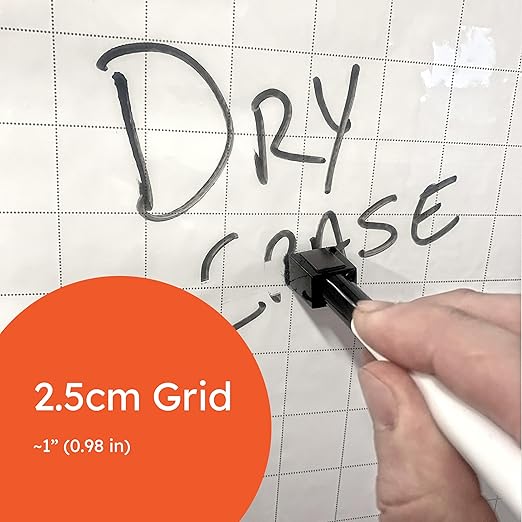 Geyer Instructional Products - 31.5'' x 24'' Portable Static Cling Dry Erase Grid Sheets, Reusable Electrostatic Whiteboard Sheets with Grid Lines, Sticks to Any Surface - 15 Pack