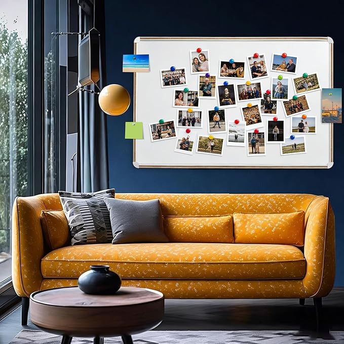 Large Magnetic White Board for Wall,Aluminum & Cork Strip Frame Whiteboard for Office,Presentation Dry Erase Board Wall Mount,Large Whiteboard for School Classroom Huge Whiteboards (36" W x 24" H)