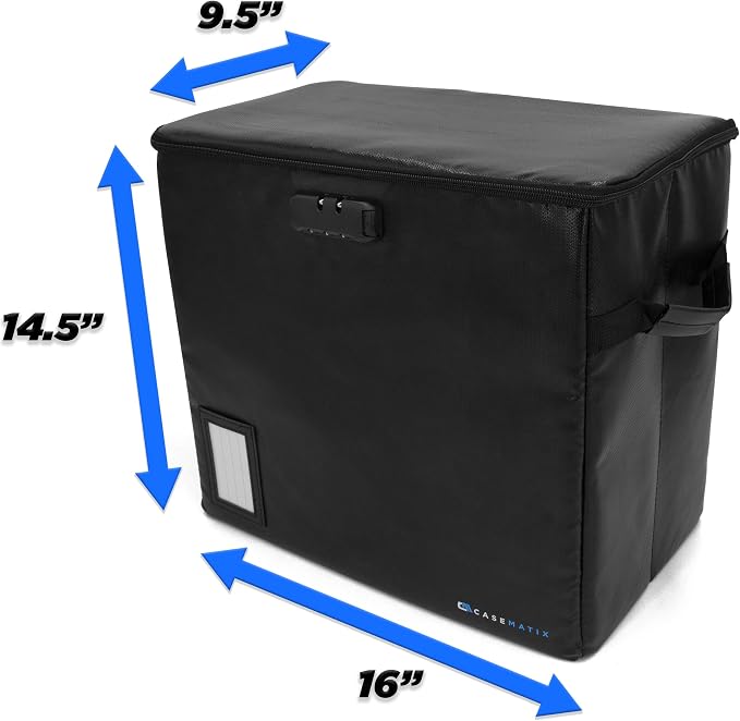 CASEMATIX Graded Comic Book Storage Fits 30 CGC Graded Comics, Hard Shell Fire Resistant Comic Book Bin with Three Internal Comic Book Box Dividers, Includes Zipper Lock (2 Pack)
