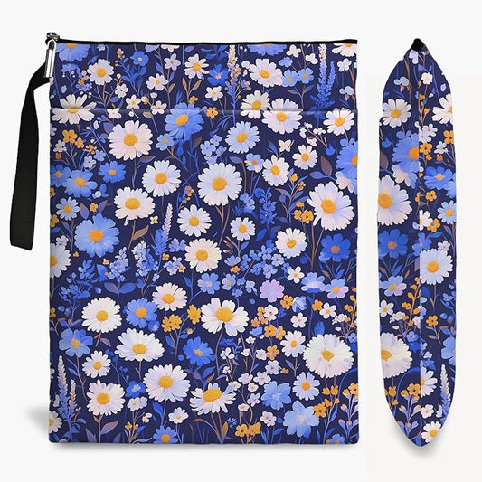 Flower Pattern Book Sleeve,Book Lovers Gifts Waterproof Book Cover for paperbacks with Zipper and Front Pocket Book Pouch for Women Teacher Birthday Graduation Christmas Gifts (Wildflower1605)