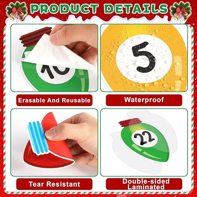 Christmas Bulletin Board Set Christmas Kindness Classroom Decoration Xmas Countdown Bulletin Board Winter Xmas Star Colorful Light Bulb Cutouts for Holiday Classroom Home School Chalkboard Wall Decor