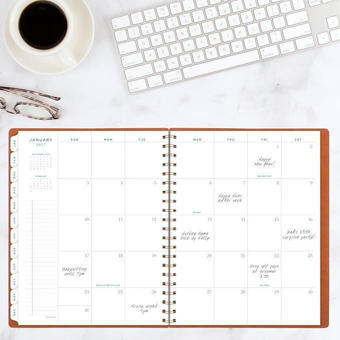 AT-A-GLANCE 2026 Planner, Weekly & Monthly, 8.5" x 11", Large, Signature, Distressed Brown (YP9050926)
