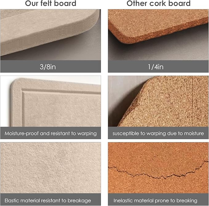 Lightomorrow Large Bulletin Board - 48 x 36 Inches, Decorative Felt Pin Board for Wall - 4' x 3' Foldable Photo Display Board with Self-Adhesive Tape, Includes 20 Push Pins - Beige Brown