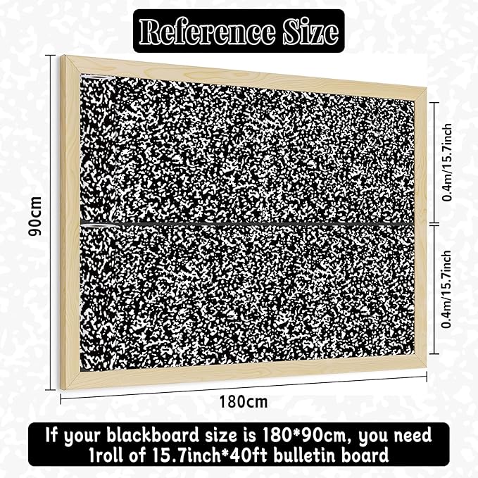 Black Composition Bulletin Board Roll Reusable Waterproof Erasable Black and White Non-Woven Fabric Bulletin Board Roll Composition Poster for Teacher Classroom Decors Wrap Crafts 15.7" x 40ft