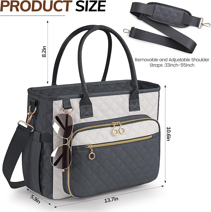 Large Bible Bag with Bible Cover Case for Women,Color-Blocking Bible Carrying Case,Church Tote Bag with Shoulder Strap for Bible Study Supplies,Christian Gifts for Women（Gray）