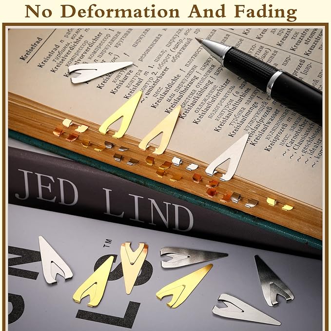 180 Pieces Metal BookDarts Bookmarks Bulk Mini Tin Brass Book Line Marker Mixed Page Marker Clips for Reading Readers Book Lovers Men Women, 3 Colors