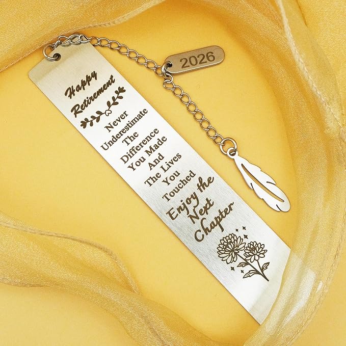 Retirement Gifts for Women Men 2026 Coworker Leaving Happy Retirement Bookmark for Teacher Friends Grandma Retiring Farewell Godbye Going Away Gift for Retired Bestie Nurse Book Lovers