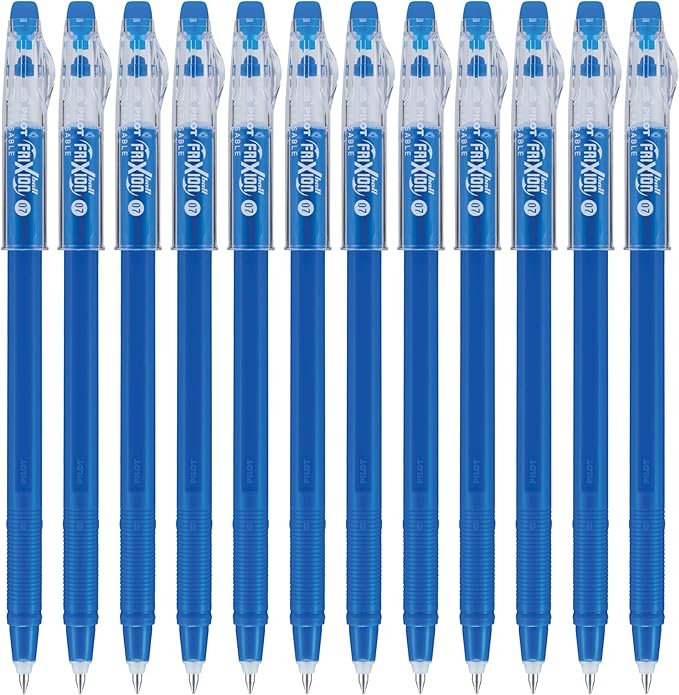 PILOT FriXion ColorSticks Erasable Gel Ink Stick Pens, Fine Point, Blue Ink, 12 Count (13222)