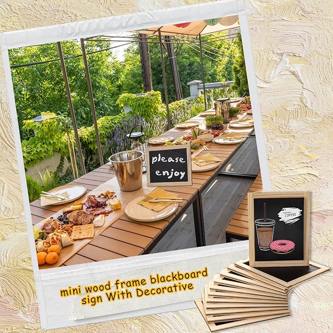 Harloon 24 Pcs 10.5" x 8.5" Framed Chalkboard Bulk Double Sided Wood Tabletop Small Chalkboard Signs Mini Blackboard Classroom School Supplies for Party Home Office Art Craft Birthday Wall Menu Food