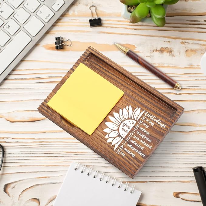 Custodian Sticky Note Holder, Thank You Appreciation Gifts for Custodians, Office Desk Organizer, Employee Recognition Desk Accessory TZP114