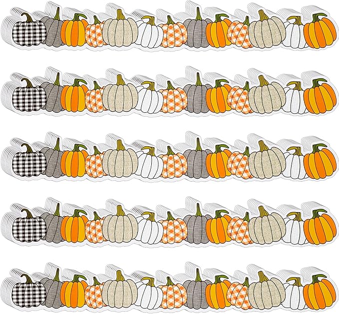 40 Pieces Fall Pumpkin Bulletin Board Borders Decorations Halloween Bulletin Board Borders Fall Classroom Decorations for Home Sweet Classroom, 1.8 x 11.8 Inch(Simple Style)