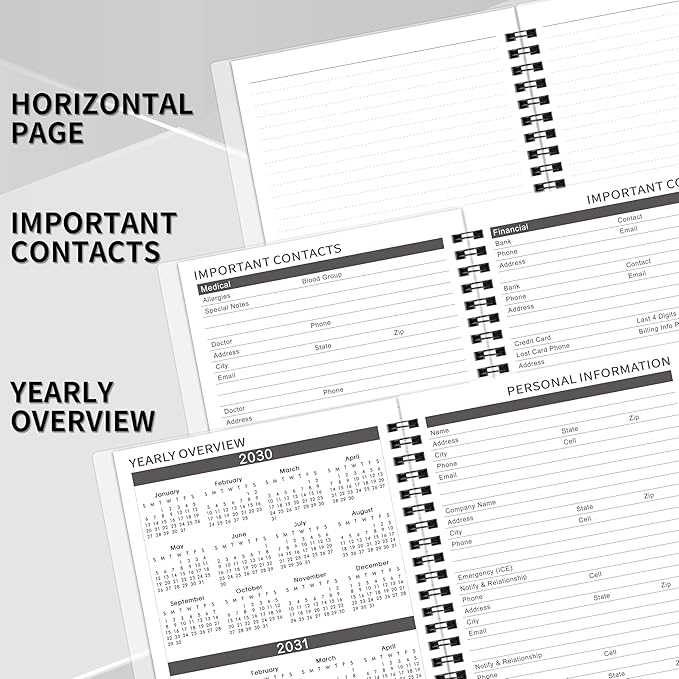2026-2030 Monthly Planner/Calendar - 5 Year Planner 2026-2030 with Tabs, Jan 2026 - Dec 2030, 6.4" x 8.5", 60 Monthly Calendar, Two-Side Pocket, 9 Notes Pages, Suitable for Long-Term Planning