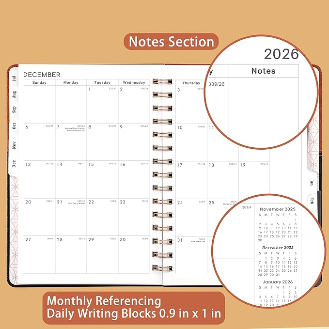 Planner 2026-2027 - Weekly Monthly Planner from July 2026 to June 2027, Calendar Planner with Inner Pocket, 6.1'' x 8.3''