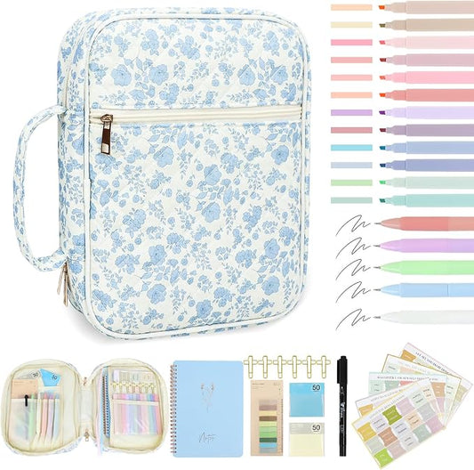 Blue Bible Cover Case for Women Bible Study Supplies Church Camp Essentials Christian Gifts