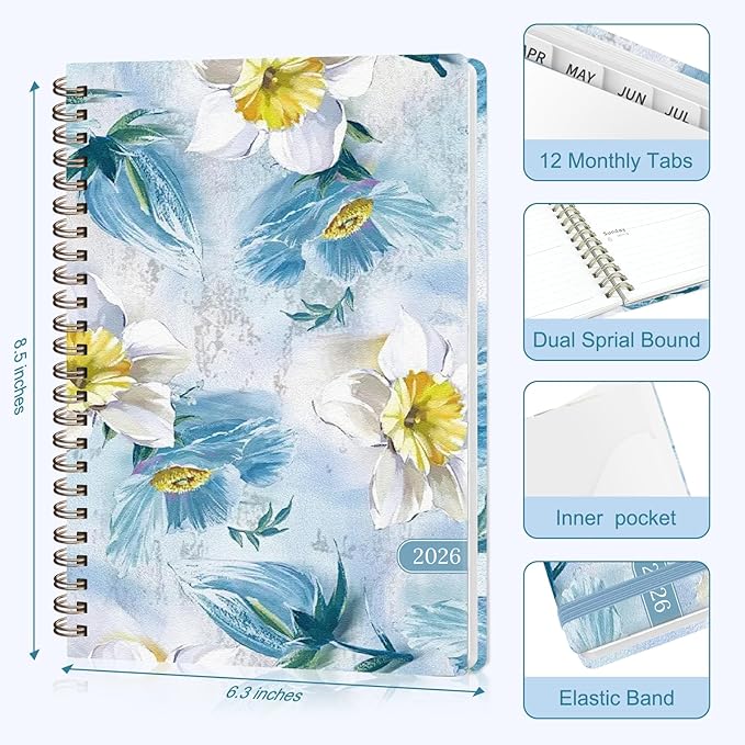 2026 Planner, Weekly and Monthly Calendar Academic Planner, Jan 2026 - Dec 2026, Planning Agenda Book for Desk Accessories and School Supplies - A5 (6.3'' x 8.5'')